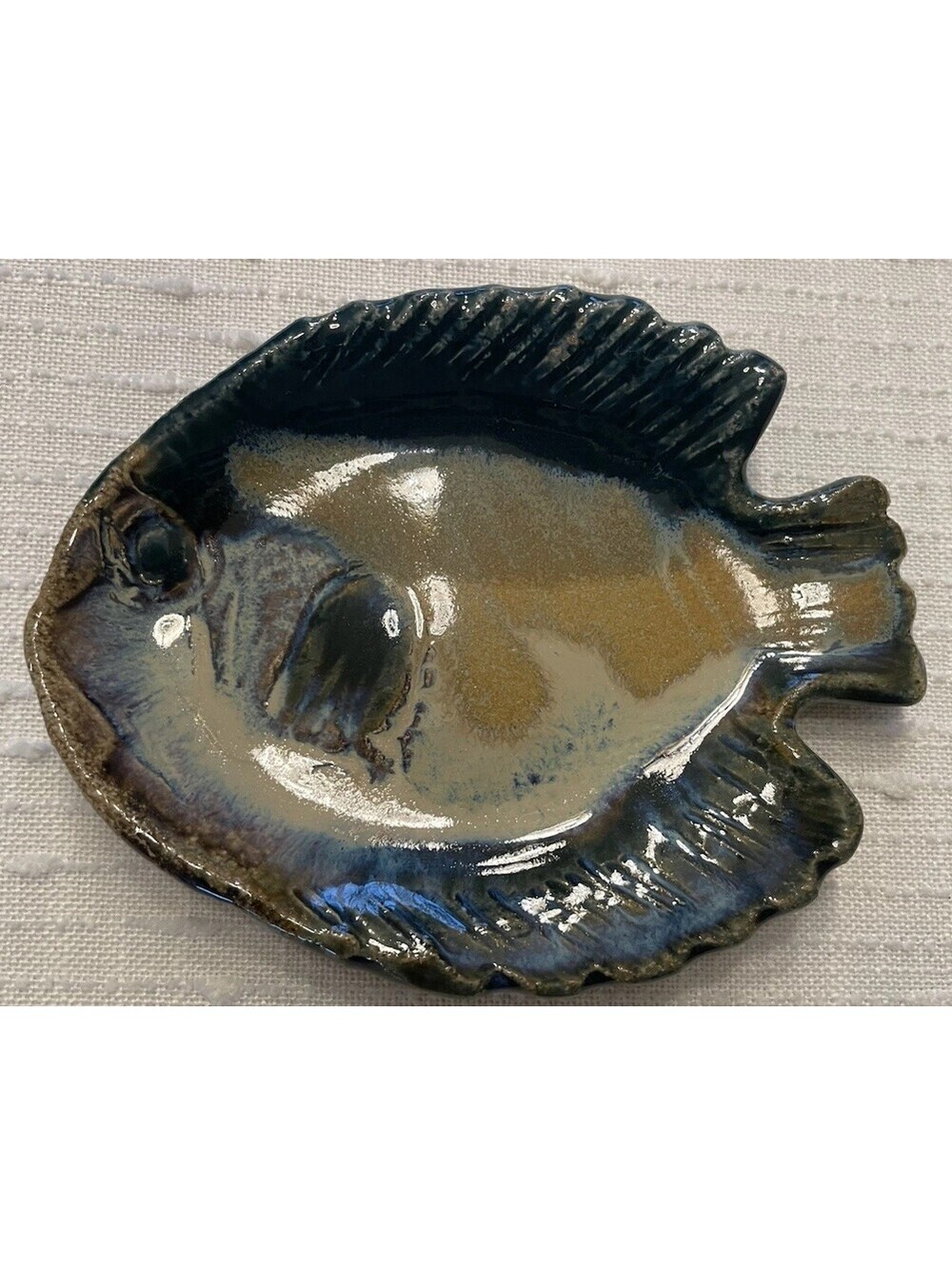 Handmade Blue Ceramic Fish Dish